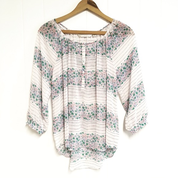 LC Lauren Conrad Tops - LC Lauren Conrad Floral Sheer Flowy Blouse